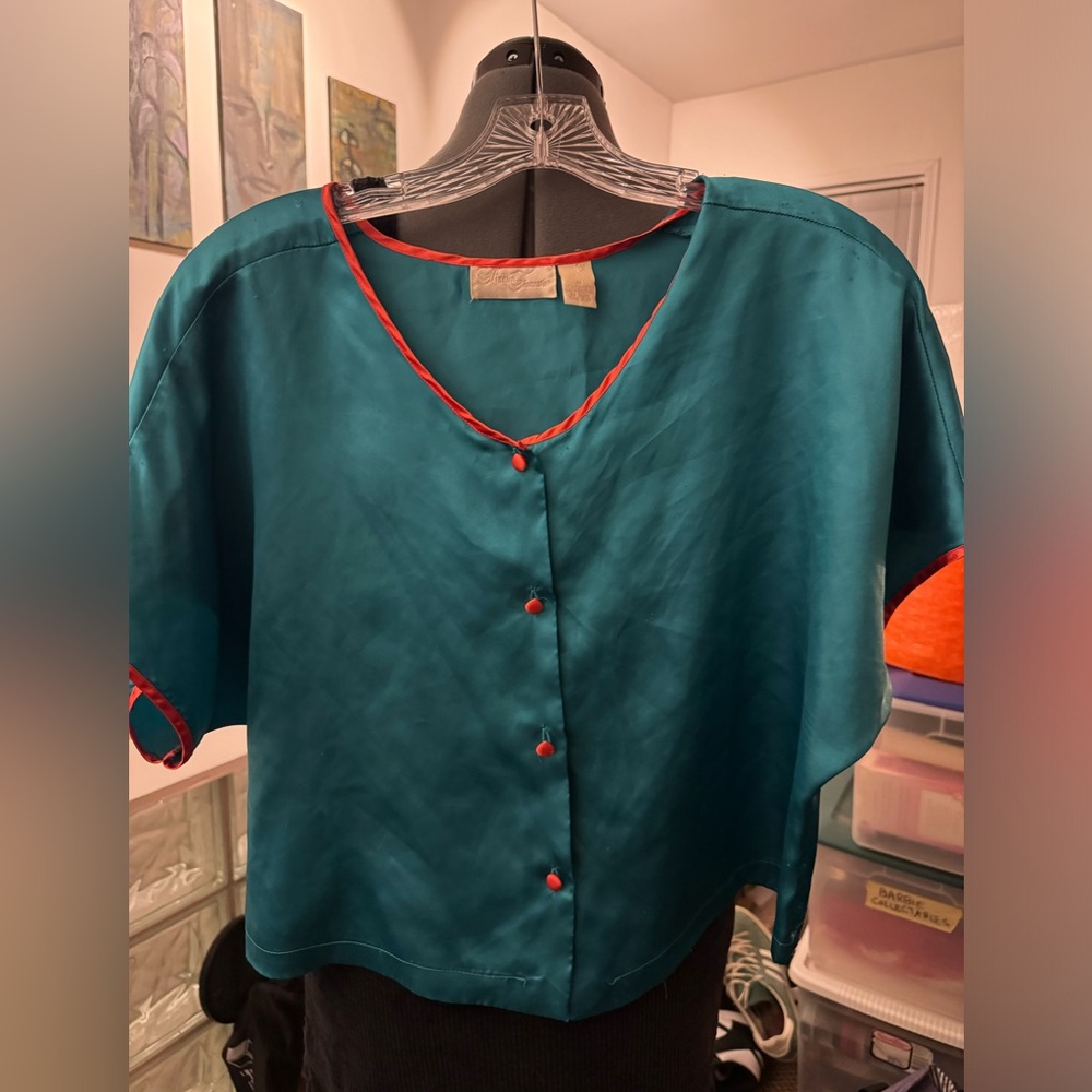 Vintage Hidden Fantasies blue blouse